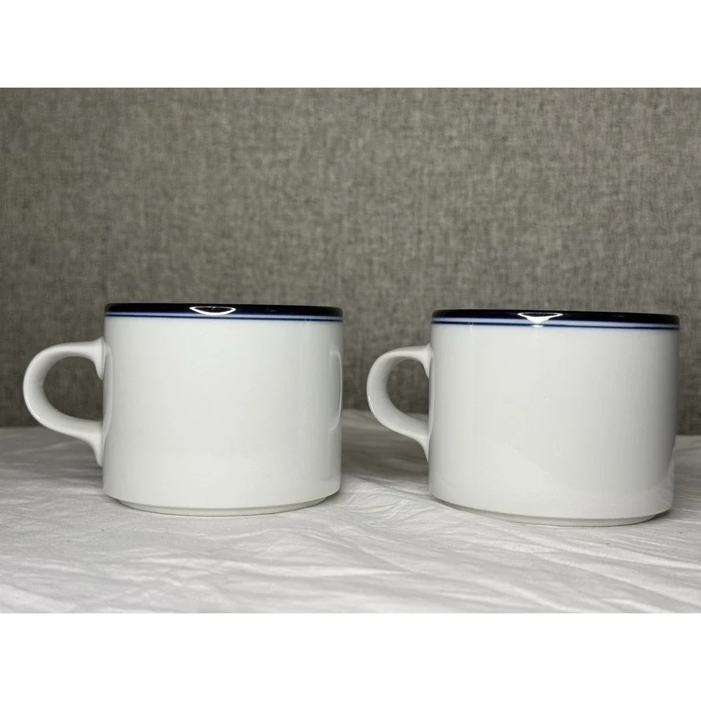 Set Of 2 Dansk Flora Juniper Blue and White Tea Cup Porcelain‎ Japan